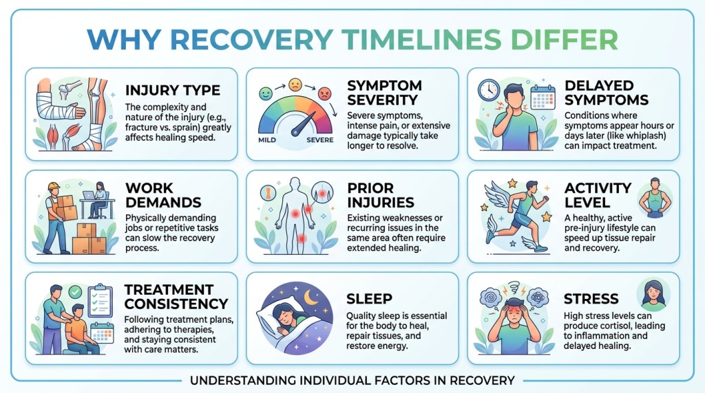 Factors that affect accident recovery timelines