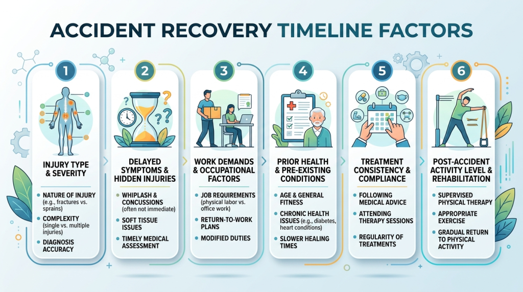 Accident recovery timeline factors after a car accident