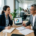 Professional reviewing 401(k) contribution and investment choices