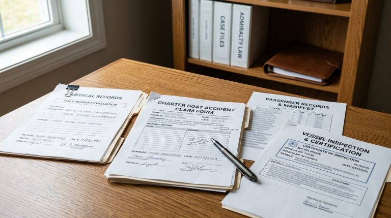 New York charter boat accident claim documents and passenger records